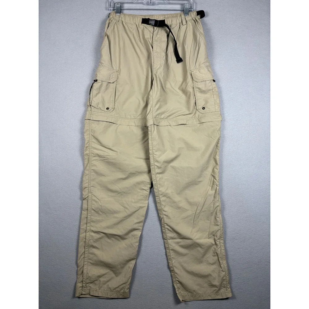 REI Sahara Convertible Hiking Pants Zip Off UPF 50 Mens M 34 Tan Cargo